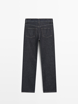 Massimo Dutti Джинсы прямого кроя с высокой талией, темно-синий