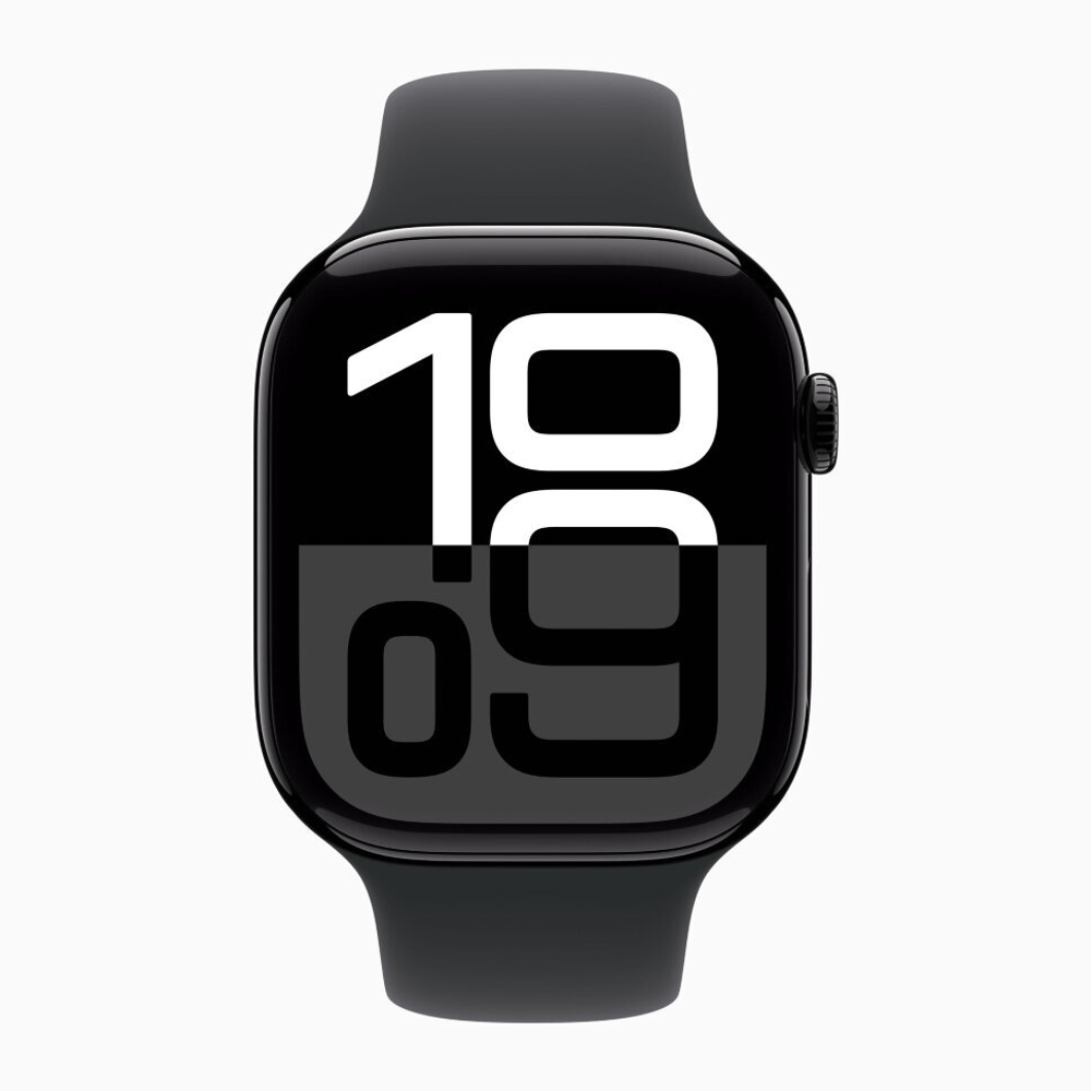 Часы Apple Watch Series 10 42mm Jet Black Aluminium Case, Sport Band (Black) S/M