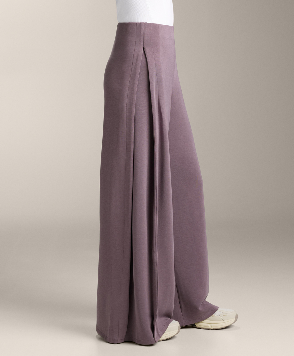 OYSHO Широкие брюки мягкие на ощупь с боковой складкой и модалом, сиренево-серый