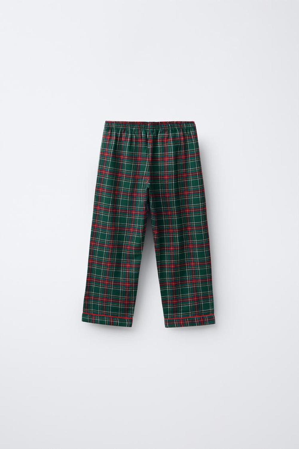 ZARA ФЛАНЕЛЕВАЯ ПИЖАМА В КЛЕТКУ, ЗЕЛЕНЫЙ