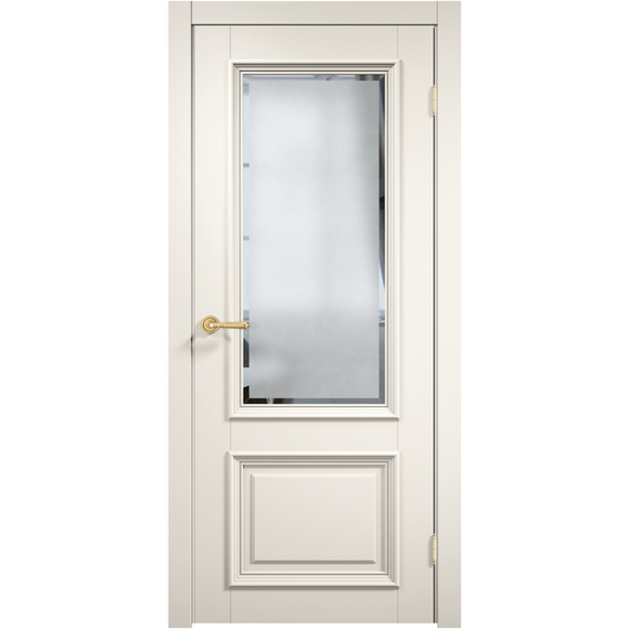 Фото межкомнатной двери эмаль Дверцов Болонья цвет белый RAL 9010 остеклённая
