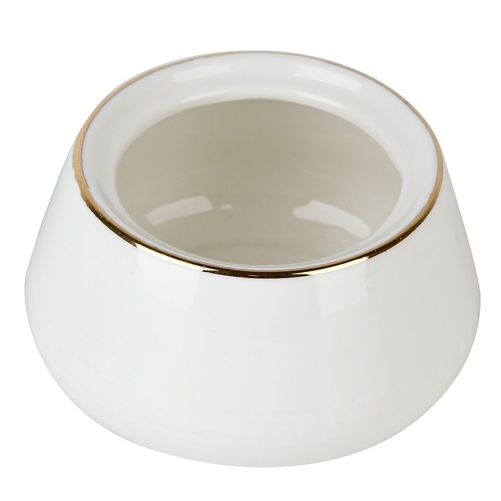 Сахарница с ложкой "Prime" v=250мл d=6,5см с золотой окантовкой (фарфор) (подарочная упаковка)