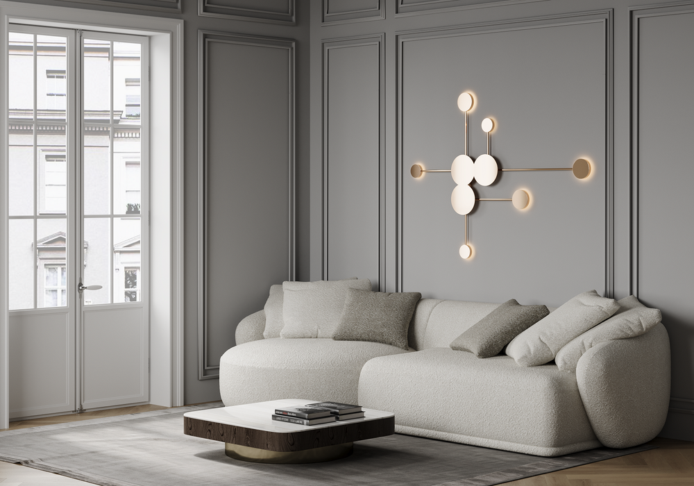 Shell диван с полукруглой оттоманкой