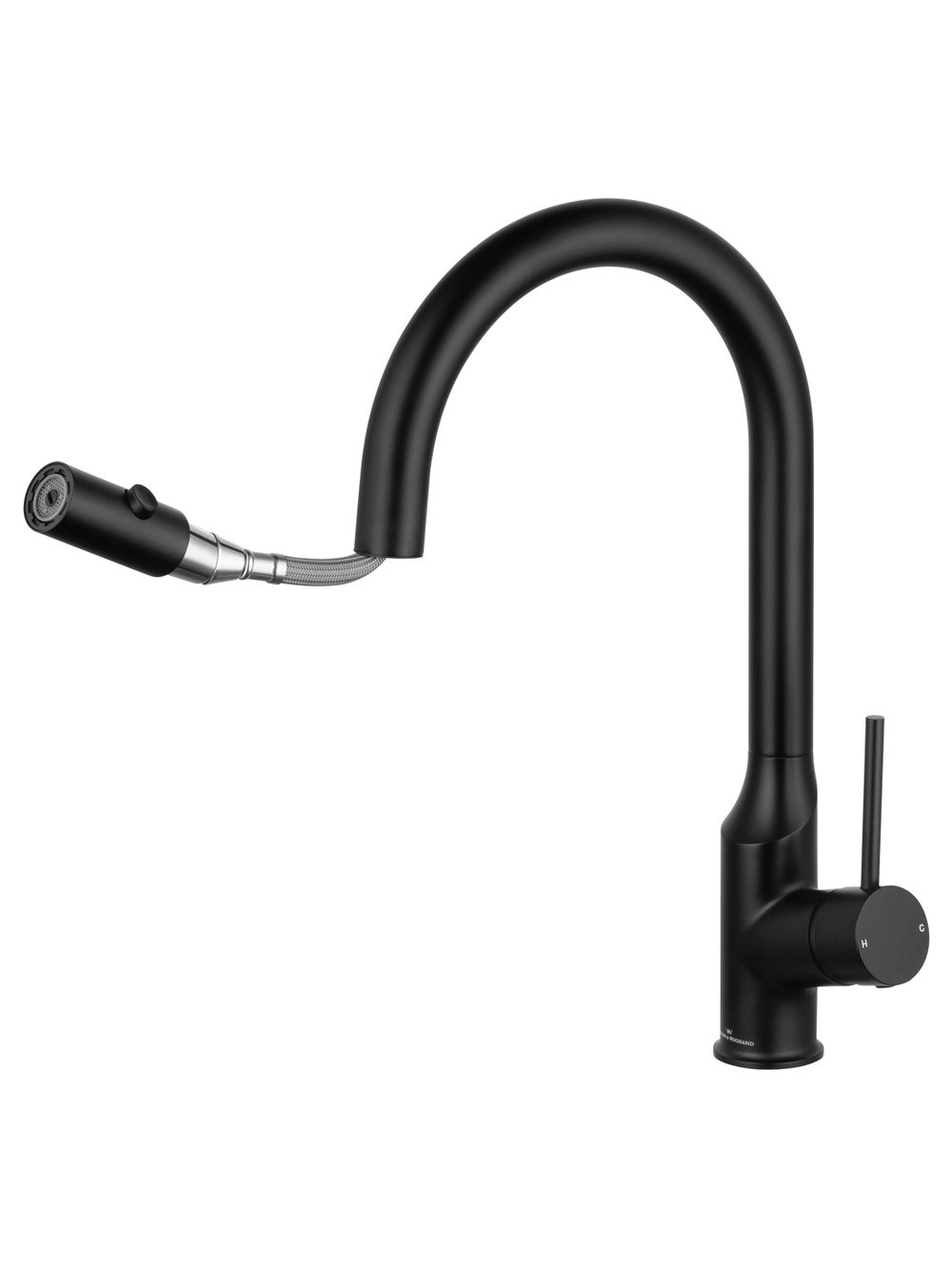 Смеситель для кухни с выдвижным изливом WONZON & WOGHAND, Черный матовый (WW-A21252-MB)