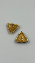 Серьги треугольные с чёрной эмалью Monet