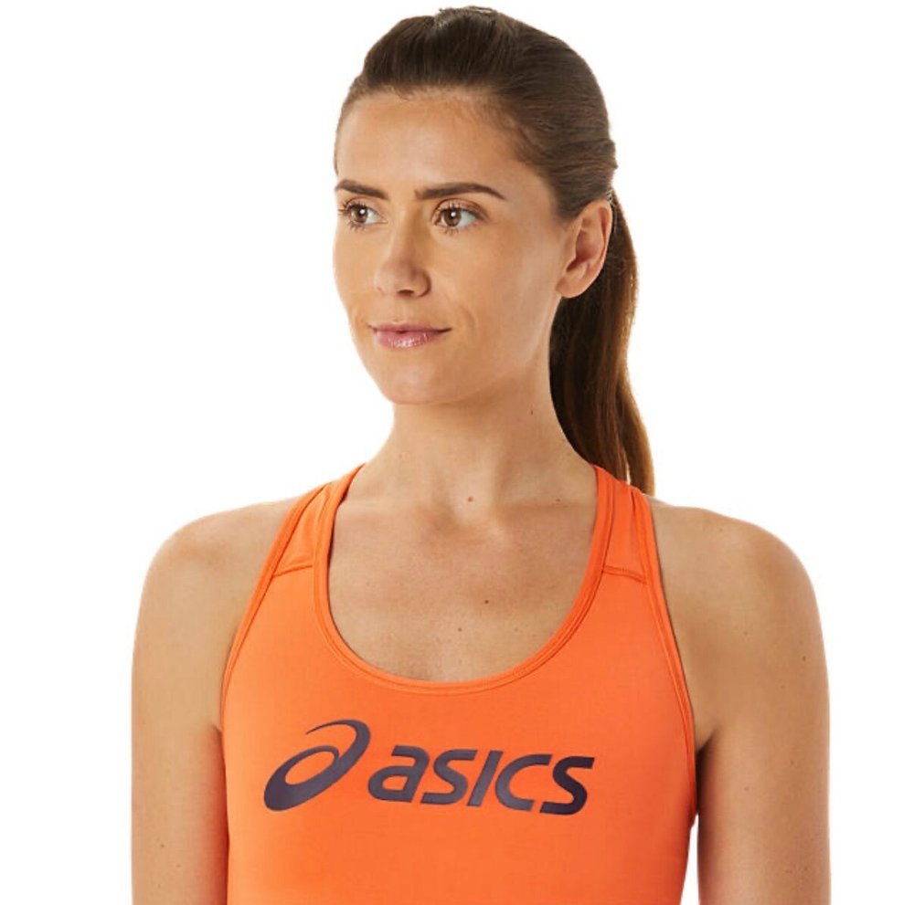ASICS, CORE LOGO BRA, NOVA ORANGE/NIGHT SHADE, WOMEN, M