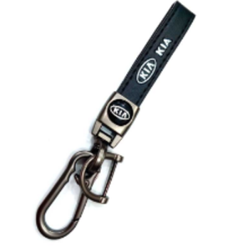 Брелок для ключей Кожа  КИА KIA  (Плоский) с карабином X101