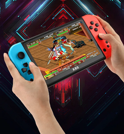 Портативная игровая приставка X80 16 GB, 20000 встроенных ретро-игр, 7,0 дюймовый экран, сини-красный