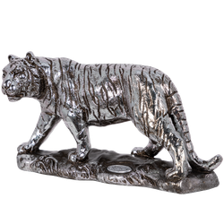 Крадущийся тигр (скульптура) Айс Античное серебро