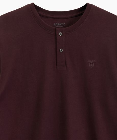 Пижама мужская с длинным рукавом и брюками Atlantic NMP-394, хлопок, винный + серый