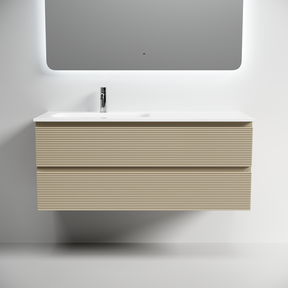 Тумба подвесная под раковину левая Sancos Folk, Капучино 1195х445х500