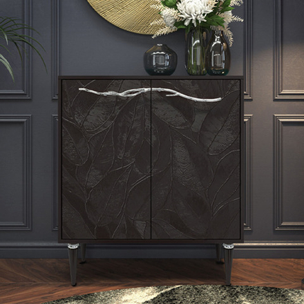 Комод Арт Колор leaves Классик Сильвер с 2 полками Терпкий коричневый