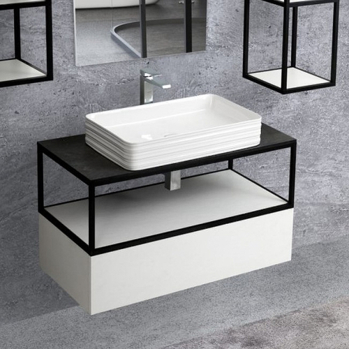 Тумба Cezares Cadro 80 CADRO-80-1C-SO-BG-BLUM подвесная Белый глянец