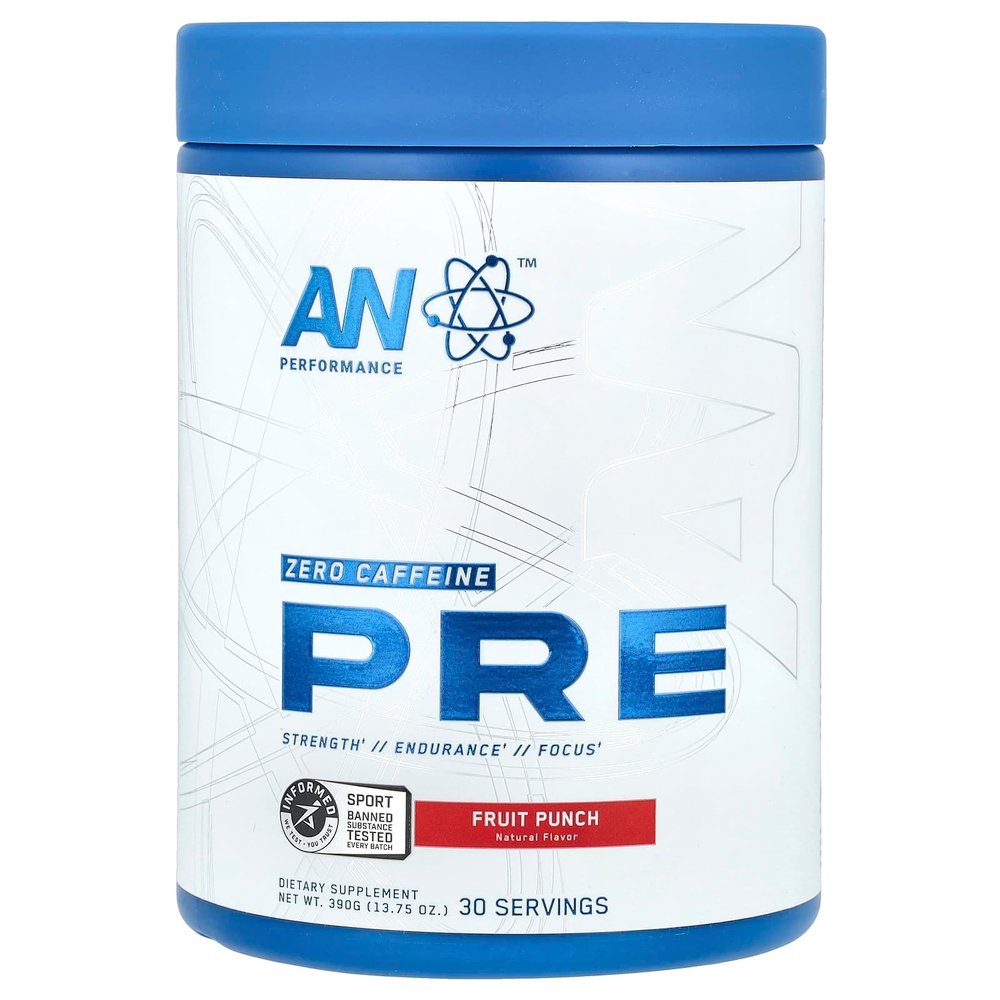 AN Supps, Перед тренировкой, без кофеина, фруктовый пунш, 390 г (13,75 унции)