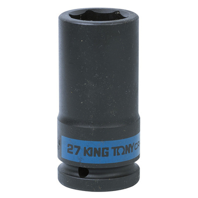 KING TONY (643527M) Головка торцевая ударная глубокая шестигранная 3/4", 27 мм