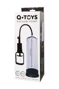 Помпа для пениса A-Toys by TOYFA, PVC, прозрачный, 27,5 см