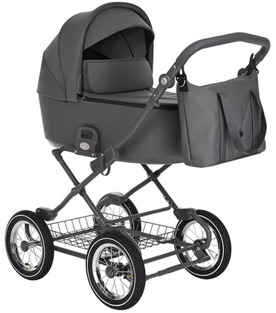 Детская коляска люлька Roan Bass Next Classic d12 1 в 1 RCL243/1 Steel Grey