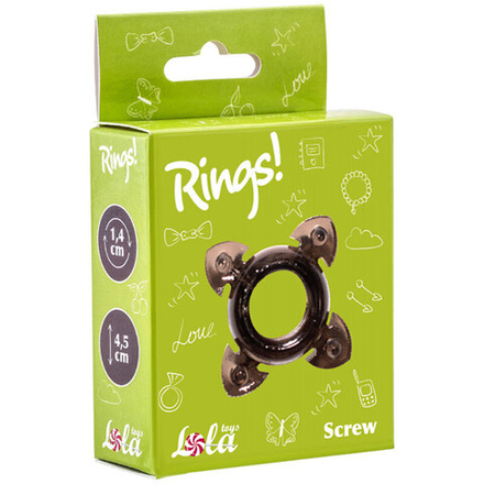 Эрекционное кольцо Rings Screw black 0112-41Lola