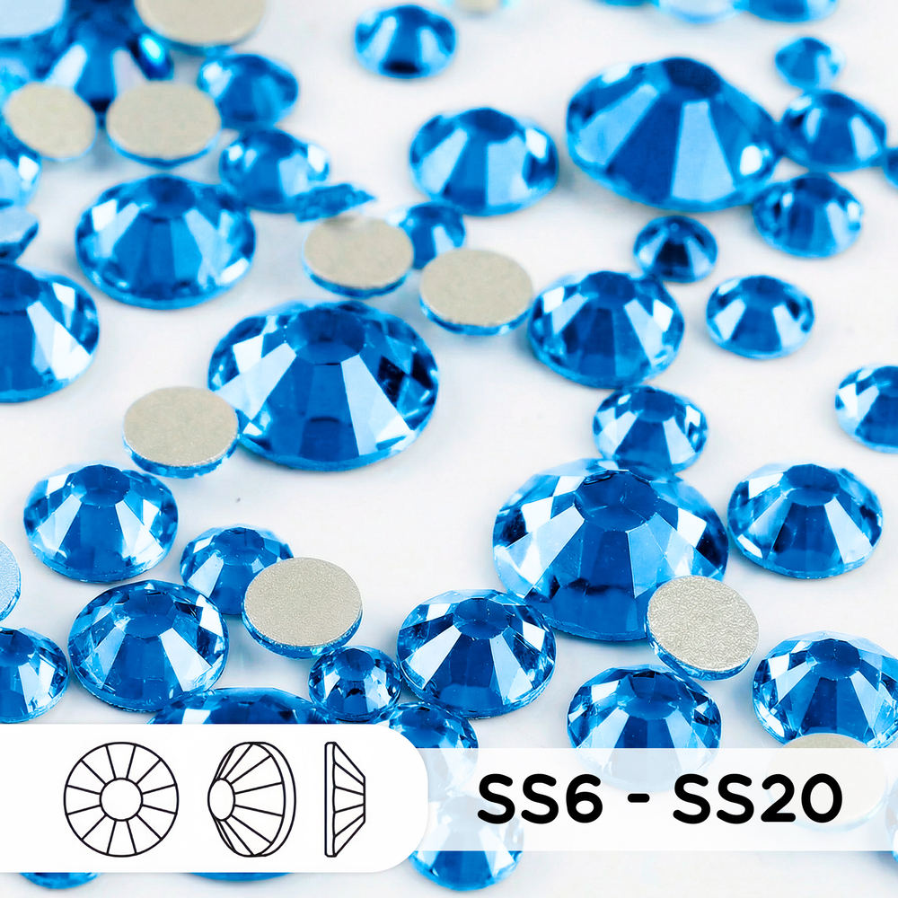 Стразы mix ss6-ss20 Capri Blue