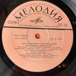 Винтажная виниловая пластинка LP В Помощь Любителям Грамзаписи (Для Проверки Работы Воспроизводящих Устройств) С Частотами (СССР 1980)