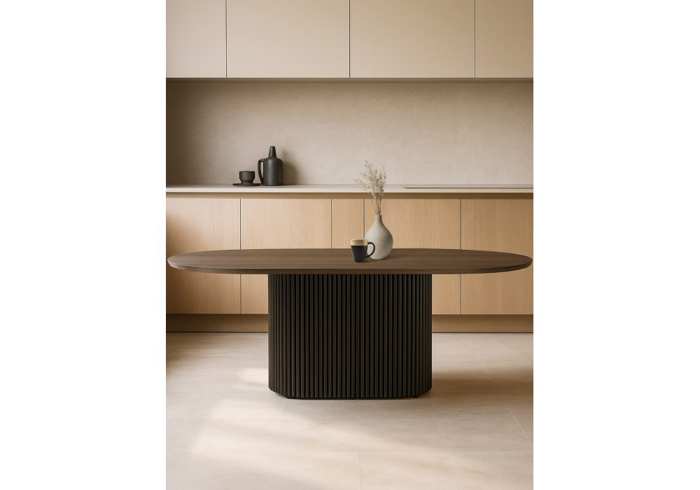 Стол деревянный Woodville Барон О 200 х 90 дуб кантри пленка, черный