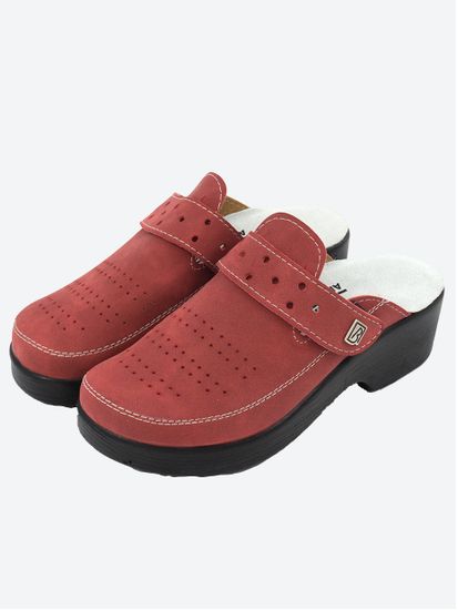 501 | "Natasa" | Бордовые женские медицинские сабо с закрытым носом