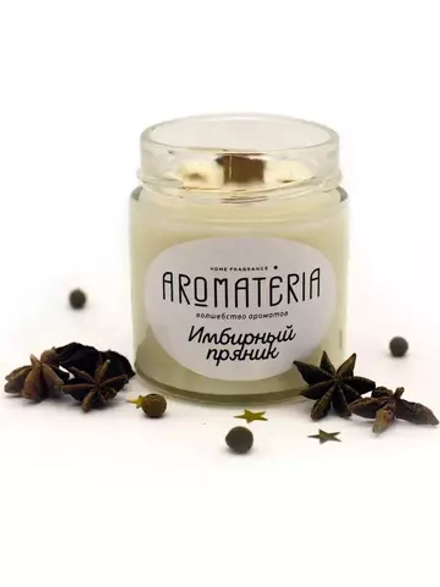 Aromateria свеча "Имбирный пряник" деревянный фитиль