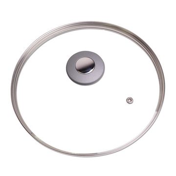 Крышка стеклянная 22 см. универсальная Kamille КМ-0823GR с металлическим ободком