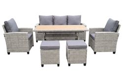 "Мэдисон" обеденная группа из искусственного ротанга, цвет серый