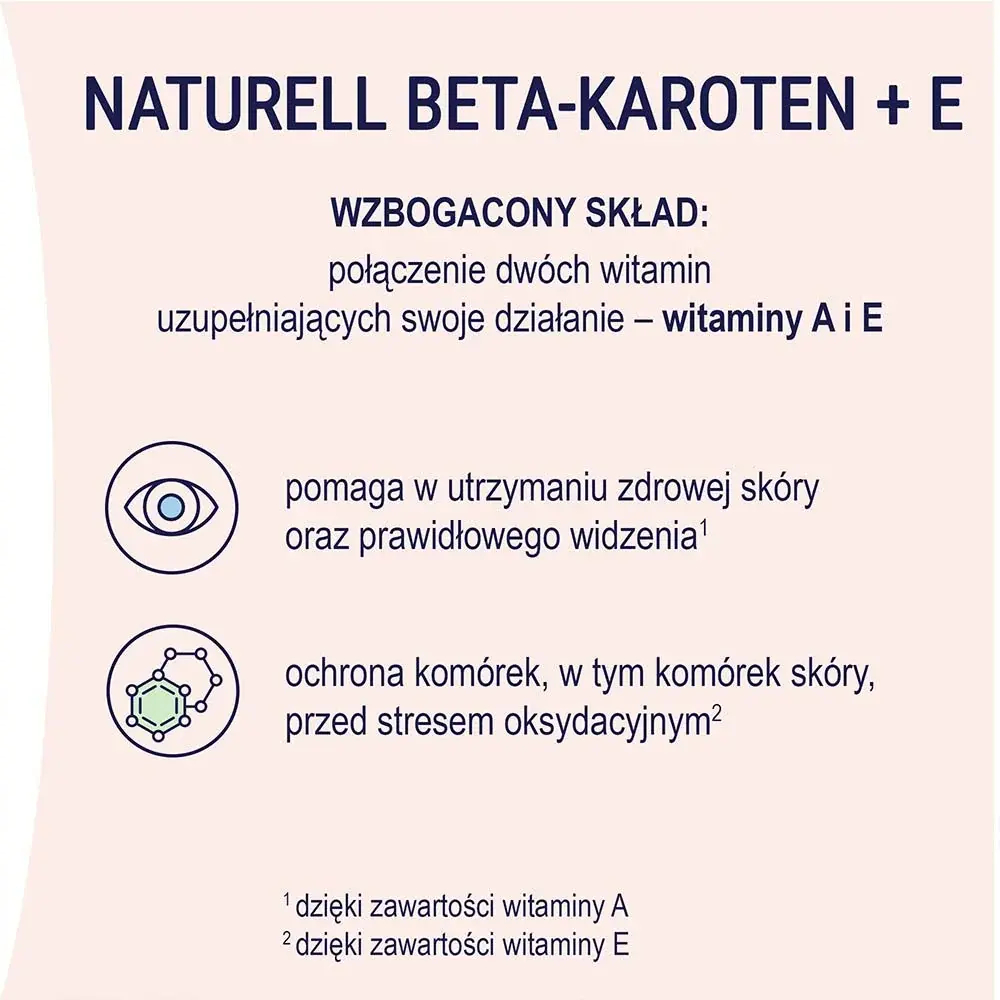 Naturell Бета-каротин + Е - 60 таблеток