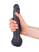 Чёрная фаллическая насадка BLACK BENT 3 - 22 см. (Цвет: черный)