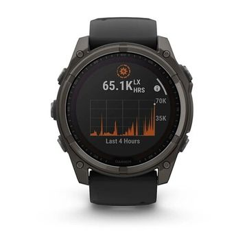 Умные часы Garmin Fenix 8, 51 мм, Solar, Sapphire Carbon Gray DLC Titanium with Black/Pebble Gray Silicone