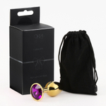 Золотистая анальная пробка с фиолетовым кристаллом (Цвет: золотистый)