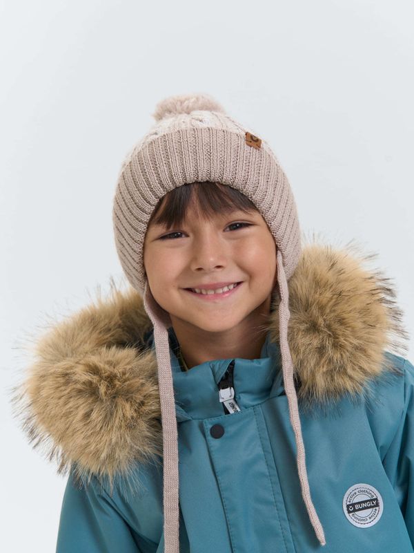 Шапка зимняя из смесовой шерсти с флисовым подкладом 