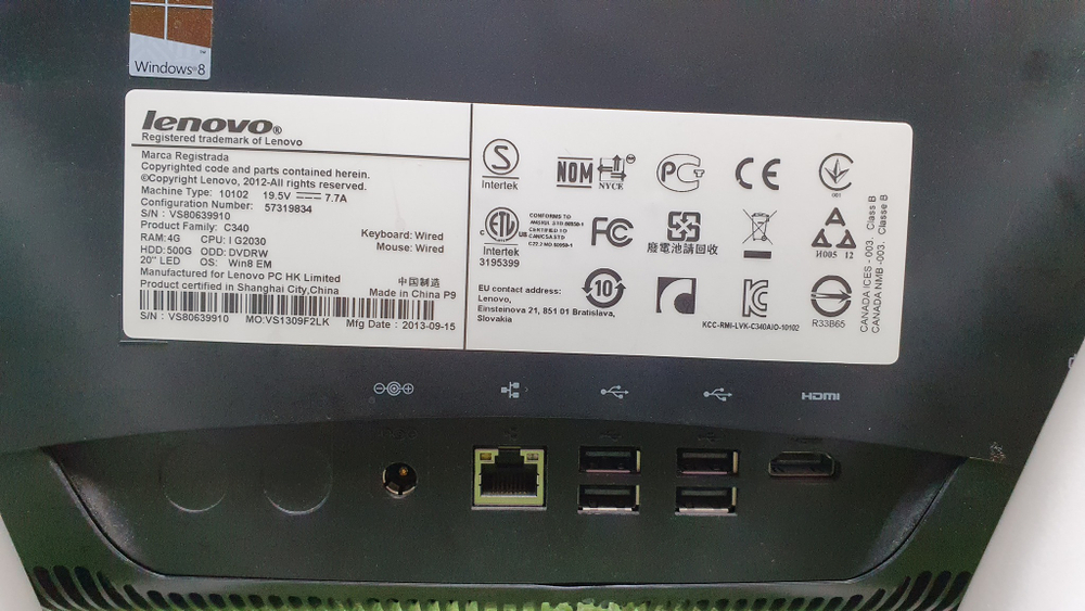 Моноблок Lenovo C340 Pentium/6Gb/800M 2Gb