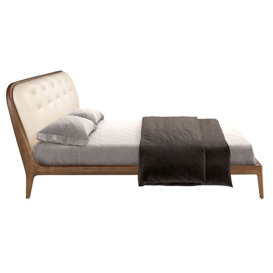 Кровать 7236 из экокожи песочного цвета для матраса 180 x 200 см