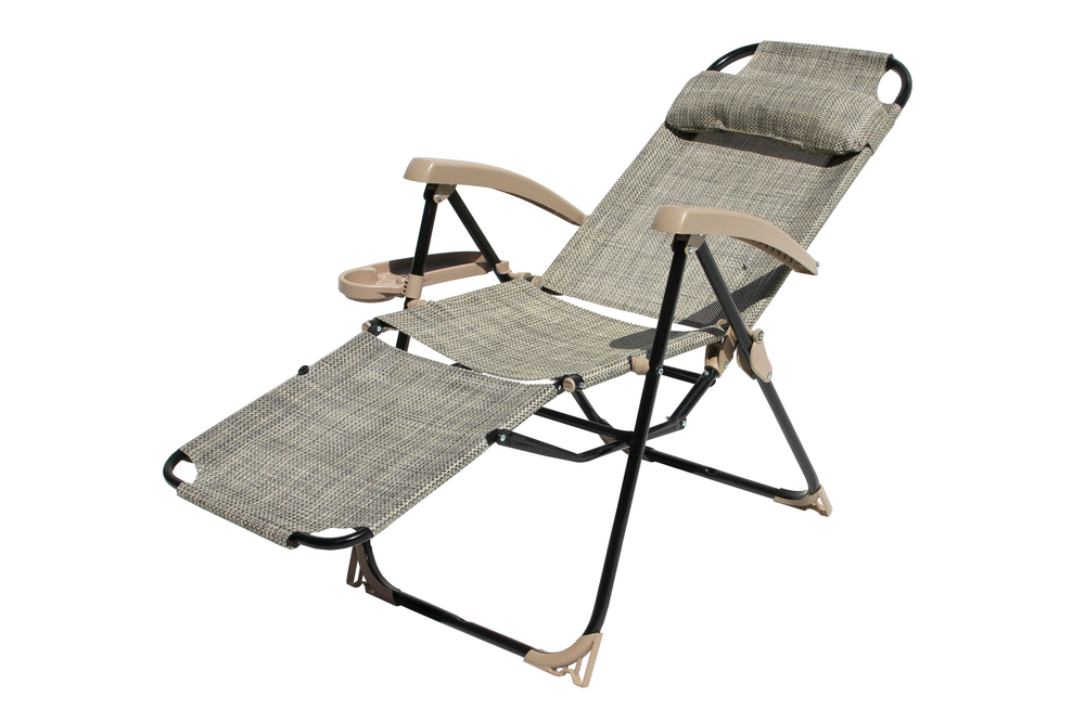 Кресло -шезлонг с полкой КШ3/3 арт.КШ3/3 (1шт. в упаковке (каркас черный, ткань ротанг))