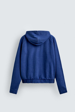 ZARA ХУДИ BOXY FIT С КАПЮШОНОМ, ЯРКО-СИНИЙ