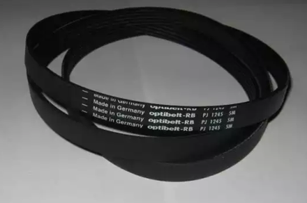Ремень 1245 J5 PJ 5M Optibelt для стиральной машины 1245мм черный, белая надпись