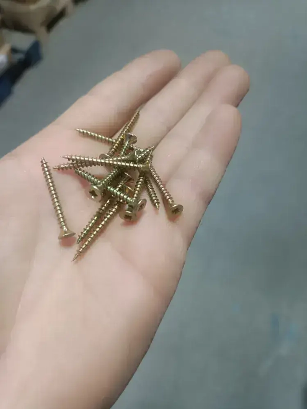 Саморезы по дереву желтые 3 х 30 мм, желтый цинк (100 шт)