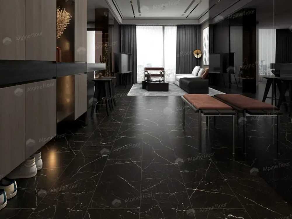 Каменно-полимерная плитка Alpine Floor Stone Mineral Core Неро ECO 4-27