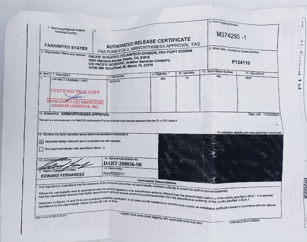 Ремень в сборе правая сторона 1101612-03