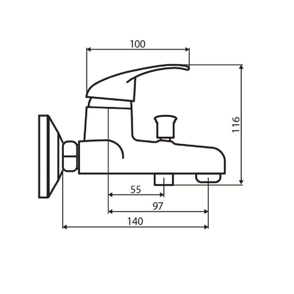 Смеситель для ванны и душа, полимер Dorff Comfort D8010000 Хром