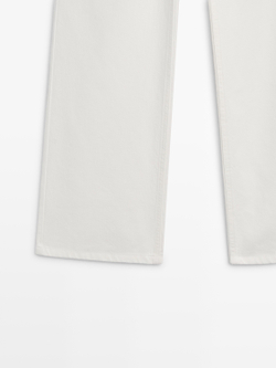 Massimo Dutti Джинсы с высокой талией и широкими штанинами, белый