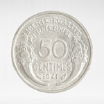 France, 50 Centimes 1941 - Light Type, Pierre-Alexandre Morlon, VF