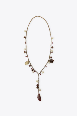 ZARA ОЖЕРЕЛЬЕ С ЦЕПОЧКАМИ И КАМНЯМИ, ЦВЕТ СОСТАРЕННОГО ЗОЛОТА