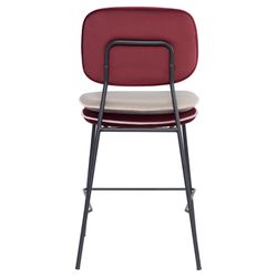 Стул полубарный с контрастным кантом Pea, велюр, бордовый/бежевый