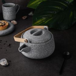 Чайник 690 мл d 15,6 см h10,3 см дерев. ручка Stone Untouched Taiga P.L. Proff Cuisine [1]