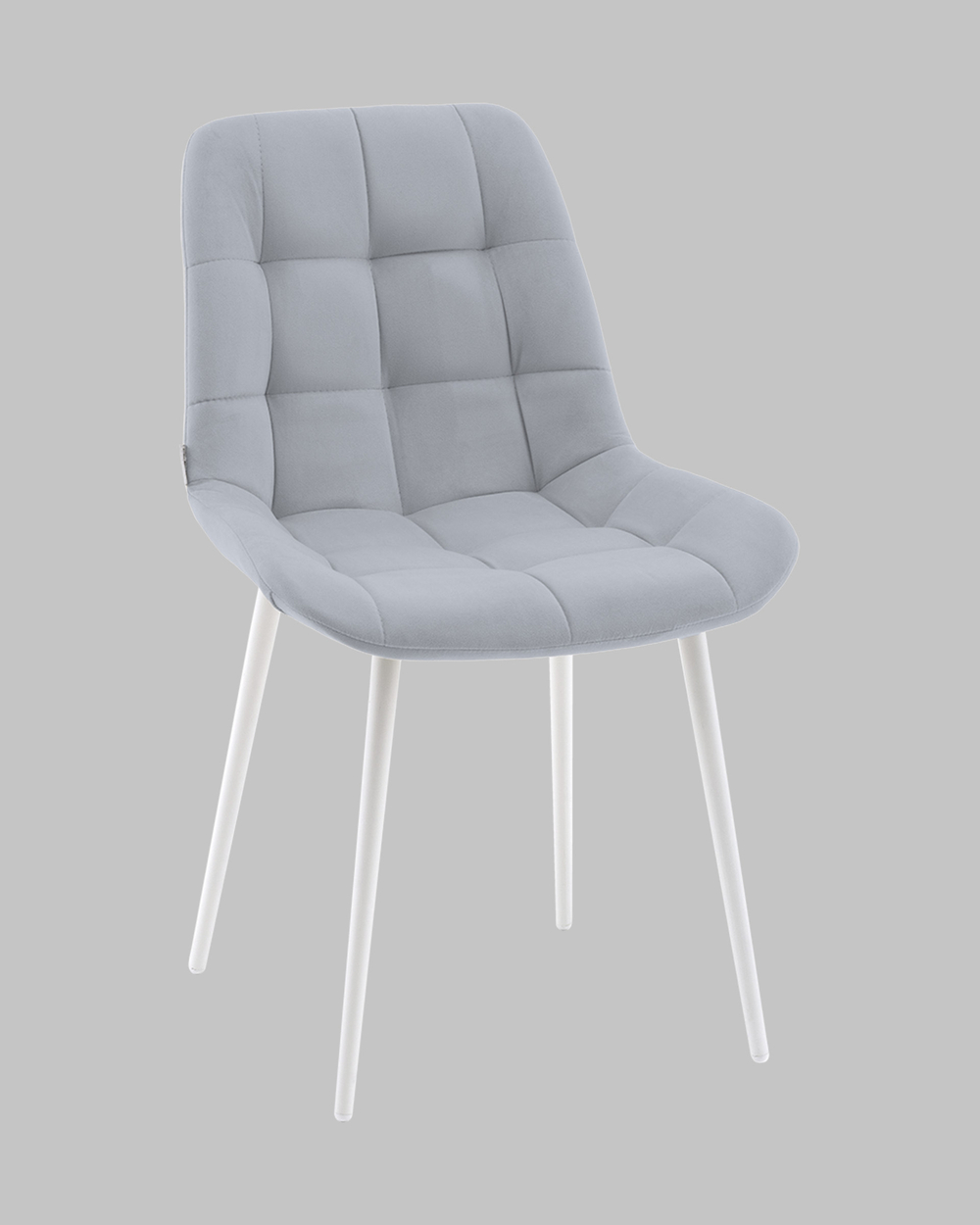 Стул Флекс N светло-серый белые ножки