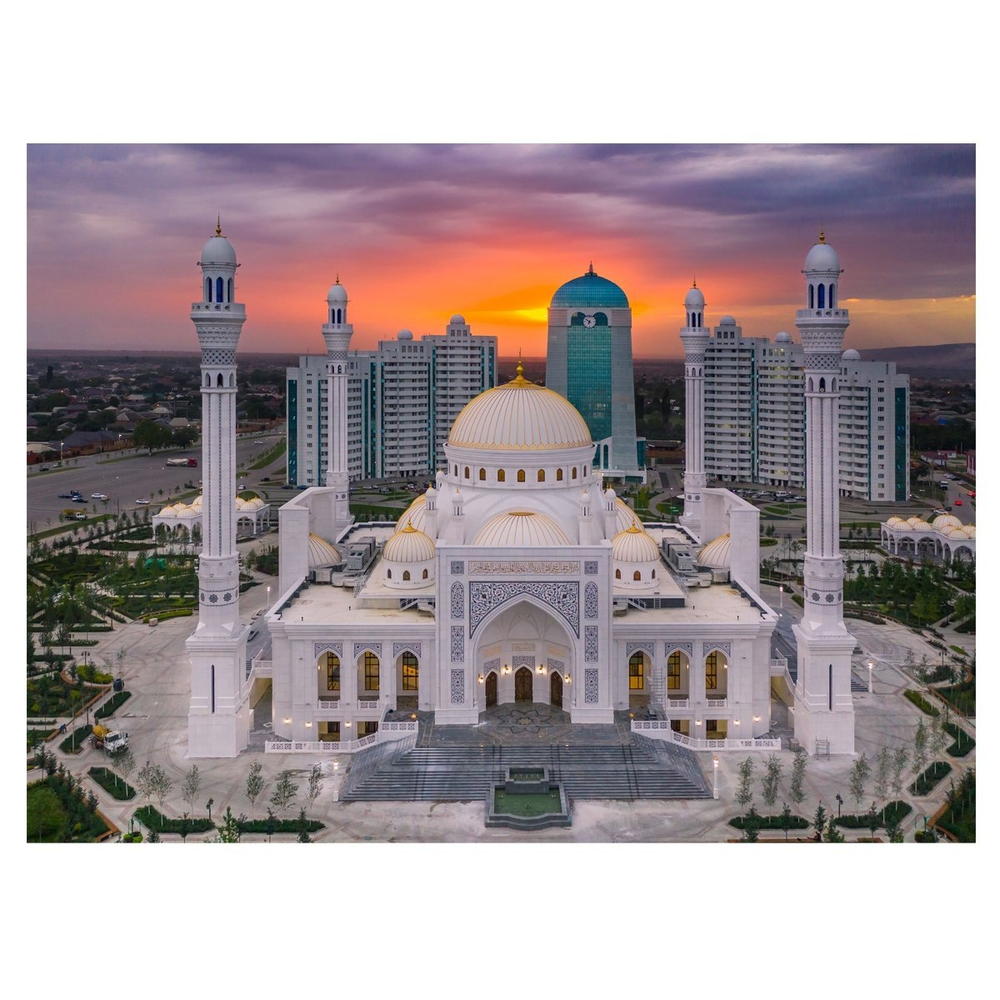 Алмазная мозаика Alingar, на подрамнике, с полным заполнением, (матов.), 30х40 см, 20 цветов, "Мечеть пророка Мухаммада"